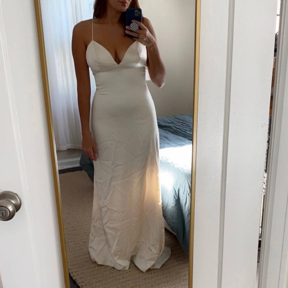 LAZARO silk wedding slip dress